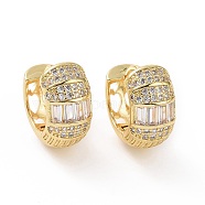 Cubic Zirconia Hollow Out Heart Hoop Earrings, Golden Brass Jewelry for Women, Clear, 16.5x9x19mm, Pin: 1.1mm(EJEW-E277-03G-01)