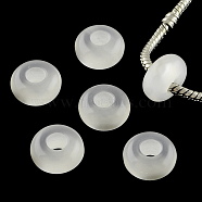 Imitation Cat Eye Resin European Beads, Large Hole Rondelle Beads, WhiteSmoke, 13~14x7~7.5mm, Hole: 5mm(X-RPDL-S001-12)