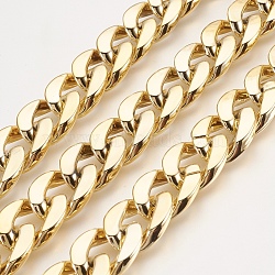 CCB Plastic Twisted Chains Curb Chain, Gold, 24x17x5.5mm(CHAC-A001-K01)