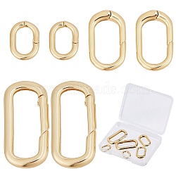 6Pcs 3 Style Brass Spring Gate Rings, Oval Rings, Real 18K Gold Plated, 13~29x10~15x2~3.5mm, Inner Diameter: 9x5.5~23mm, 2Pcs/style(DIY-SC0019-62)