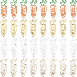 Zinc Alloy Open Back Bezel Pendants, For DIY UV Resin, Epoxy Resin, Pressed Flower Jewelry, Carrot, Mixed Color, 36x10~12.5x1.7~2mm, 4 colors, 10pcs/color, 40pcs/box(PALLOY-CA0001-20)