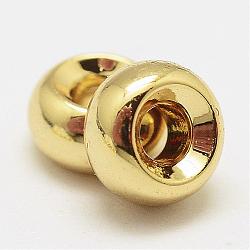 Brass Spacer Beads, Rondelle, Cadmium Free & Nickel Free & Lead Free, Real 18K Gold Plated, 5x3mm, Hole: 2mm(KK-P056-09G-NR)