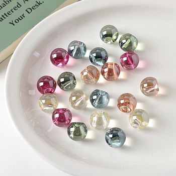 Transparent Acrylic Beads, Round, Mixed Color, 18.6mm, Hole: 3.8mm