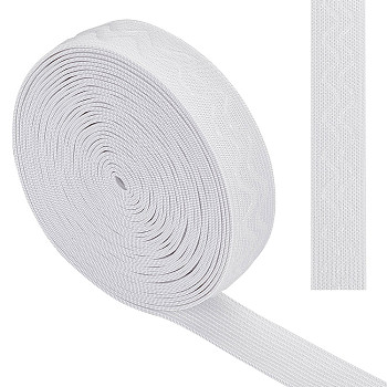 10 Yards Non-slip Transparent Silicone Polyester Elastic Band, Waved Soft Rubbers Elastic Belt, DIY Sewing Underwear Accessories, White, 20mm