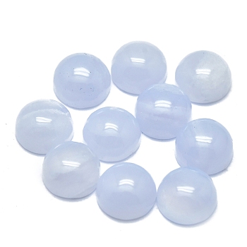 Natural Blue Lace Agate Cabochons, Half Round/Dome, 6x3mm