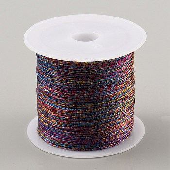 6-Ply Polyester Thread, Chinese Knotting Cord, for Woven Bracelet Necklace Making, Colorful, 0.4mm, about 54.68 Yards(50m)/Roll