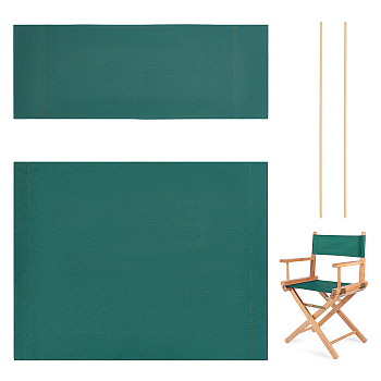 Canvas Cloth Chair Replacement Cover, with Wood Stick, Rectangle, Green, 530x200~420x2~3.5mm