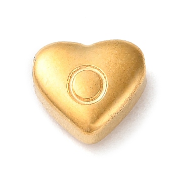 201 Stainless Steel Beads, Golden, Heart, Letter O, 7x8x3.5mm, Hole: 1.5mm