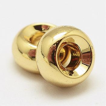 Brass Spacer Beads, Rondelle, Cadmium Free & Nickel Free & Lead Free, Real 18K Gold Plated, 5x3mm, Hole: 2mm