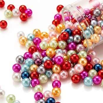 Imitation Pearl Acrylic Beads, No Hole, Round, Mixed Color, 5mm, about 5000pcs/bag