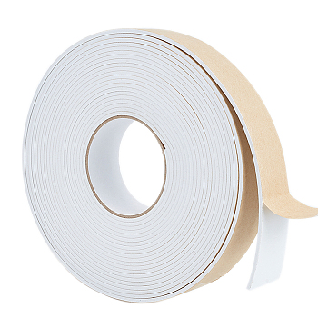 Strong Self Adhesive EVA Foam Tape for Doors and Windows, Anti-Collision Weather Seal Strip, White, 4x0.3cm, 10m/roll