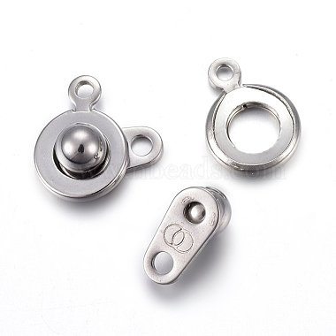 201 Stainless Steel Snap Clasps(STAS-C042-03P)-2