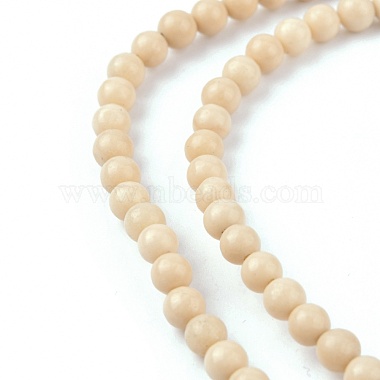 Perles en fossile naturelle(X-G-E110-4mm-2)-2