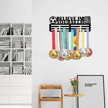 Support mural d'affichage de support de cintre de médaille de fer de thème sportif(ODIS-WH0021-668)-6
