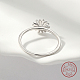 Rhodium Plated 925 Sterling Silver Daisy Flower Finger Ring for Women(KN3229-4)-3