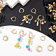 Elite 10Pcs 2 Style Brass Huggie Hoop Earring with 2Pcs Ring Stud Earring Findings(KK-PH0002-84)-2