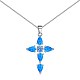 Cross Rhodium Plated 925 Sterling Silver Pendant Necklaces(NJEW-P292-03P)-1