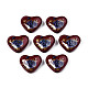 Flower Printed Opaque Acrylic Heart Beads(SACR-S305-28-L01)-1