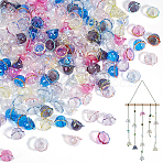 60Pcs Transparent Acrylic Bead Caps, Flower, Mixed Color, 24x15.5mm, Hole: 2.7mm(OACR-NB0001-55A)