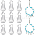 10Pcs 925 Sterling Silver Chain Extender Drop, Teardrop, Rhodium Plated, with 1 Sheet Polishing Cloth, Platinum, 5.5x2.5mm, Hole: 1.2mm(STER-BBC0009-33)