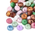 Silicone Beads, Rondelle, with Glitter Powder, Mixed Color, 13.5x7.5mm, Hole: 2.5mm(SIL-N006-19)