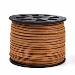 Faux Suede Cords, Faux Suede Lace, Sandy Brown, 1/8 inch(3mm)x1.5mm, about 96.24~98.43 Yards(88~90m)/Roll(LW-S028-41)