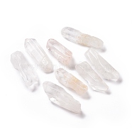 Rough Raw Natural Quartz Crystal Beads, Rock Crystal Beads, for Tumbling, Decoration, Polishing, Wire Wrapping, Wicca & Reiki Crystal Healing, No Hole/Undrilled, Nuggets, 50~90x15~25mm, about 30~35pcs/strand(G-M376-04A)