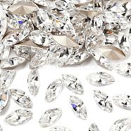 Preciosa&reg MAXIMA Crystal Fancy Stones, Czech Crystal, 435 14 615 Navette(Horse Eye), Dura Foiling, 00030 Crystal, 10x5mm(X-PRC-FG10-00030)