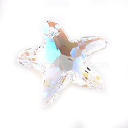 Austrian Crystal Pendants, Starfish/Sea Stars, Crystal Aurore Boreale, 16mm wide
(X-6721-16MM-001AB)