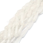 Natural Quartz Crystal Beads Strands, Rock Crystal, Waterdrop, 30x10mm, Hole: 1.4mm, about 13pcs/strand, 15.75''(40cm)(G-E576-46)