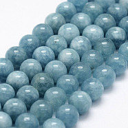 Natural White Jade Imitation Amazonite Beads Strands, Round, Dyed, 6mm, Hole: 1mm, about 64pcs/strand, 15.1 inch(X-G-F364-16-6mm)