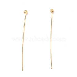 Brass Ball Head Pins, Cadmium Free & Lead Free, Real 18K Gold Plated, 30~30.5mm, Head: 1.8mm, Pin: 0.5mm, 24 Gauge(KK-WH0058-02C-G01)