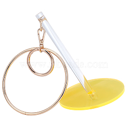 Acrylic Portable Wrist Yarn Holders, with Alloy Rings, Flat Round, 11x0.5cm(DIY-WH0622-313A-02)