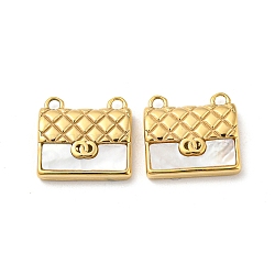 304 Stainless Steel Charms, with Shell, Bag Charm, Real 14K Gold Plated, 12x13x3mm, Hole: 1.4mm(STAS-L022-204G)