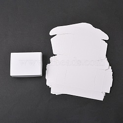 Kraft Paper Gift Box, Shipping Boxes, Folding Boxes, Rectangle, White, 8x6x2cm(X-CON-K003-03A-02)
