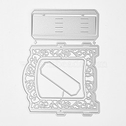 Frame Metal Cutting Dies Stencils, for DIY Scrapbooking/Photo Album, Decorative Embossing DIY Paper Card, Matte Platinum, 18.6x13.1cm(DIY-WH0072-07)