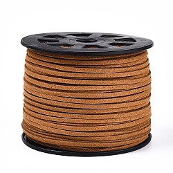 Faux Suede Cords, Faux Suede Lace, Sandy Brown, 1/8 inch(3mm)x1.5mm, about 96.24~98.43 Yards(88~90m)/Roll(LW-S028-41)