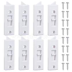 4 Pairs Plastic Window Latch Locks, Window Parts, Spring Loaded, 2 Hole Center Spacing Sliding Lock Replacement, with 16Pcs Iron Screws, White, Latch Locks: 85x26x8.5mm, Screw: 16.5x7mm(KY-GF0001-26B)
