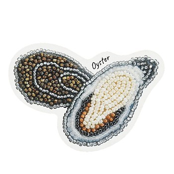 MIYUKI Seed Beads Oyster Brooch Making Kits, Harapeko Brooch, Colorful, Packaging: 146x68x25mm, 12pcs/set