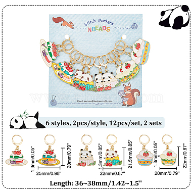 Alloy Enamel Cake Pendant Locking Stitch Markers(HJEW-AB00003)-2