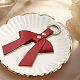 Bowknot PU Leather & Alloy Keychain(KEYC-WH20026-05B)-3