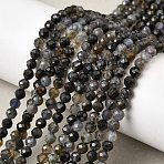 Natural Iolite Beads Strands, Round, Faceted, 4mm, Hole: 0.6mm, about 99~100pcs/strand, 15.20~15.39''(38.6~39.1cm)(G-G343-B01-4mm)