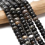 Natural Bamboo Leaf Agate Beads Strands, Rondelle, 8.5x5.5mm, Hole: 1mm, about 73pcs/strand, 15.35''(39cm)(G-A280-A07-02)