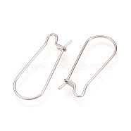 304 Stainless Steel Hoop Earrings Findings, Stainless Steel Color, 39x14mm, 20 Gauge, Pin: 0.8mm(STAS-Q223-11A)