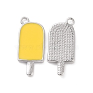 Ion Plating(IP) Brass Enamel Pendants, Ice-Lolly, Real Platinum Plated, Gold, 20x9x2mm, Hole: 1.5mm(KK-A168-16-02P)