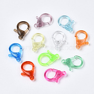 Transparent Acrylic Lobster CLaw Clasps, Mixed Color, 25.5x18x6mm, Hole: 1.8mm(X-TACR-T023-01A)