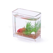 Dollhouse Miniature Simulated  Goldfish Tank Model, Miniature Scene Home Decor Landscape Ornament, Colorful, 27x13x26mm(PW-WG31017-02)