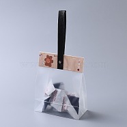 Plastic Transparent Gift Bag, Storage Bags, Self Seal Bag, Top Seal, Rectangle, with Cartoon Card and Sling, Hole and Nail, Light Salmon, 27x13x6cm, 10set/bag(OPP-B002-I02)