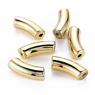 UV Plating Acrylic Beads, Curved Tube, Gold, 33x8x8mm, Hole: 1.6mm(X-PACR-Q120-001B)