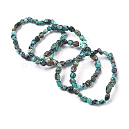 Natural Turquoise Bead Stretch Bracelets, Tumbled Stone, Nuggets, 2~2-1/4 inch(5.2~5.6cm), Bead: 7~13x6~10mm(X-BJEW-K213-64)